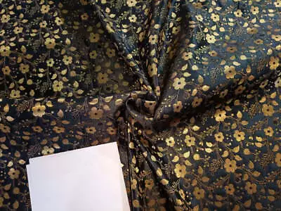 Silk Brocade Metallic Gold Fabric 44  Wide • $24.60