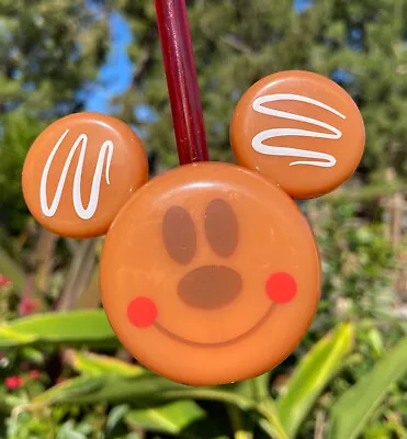 Disney Parks 2022 Mickey Gingerbread Holiday Light Up Bottle Topper & Straw • $5.99