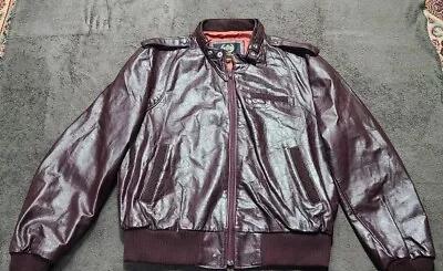 Vintage Men's Aberdeen Leather Jacket Size 46 Brown Bomber Jacket 1985  • $95