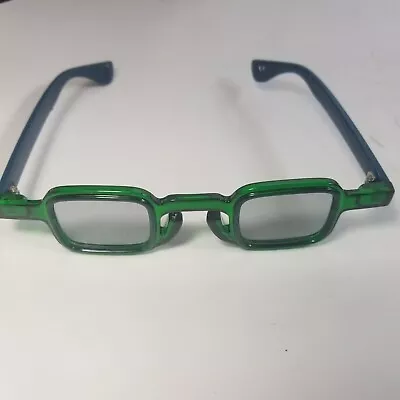 Green Funky Modernist Square Shape Glasses Frames 60s 70s Elton John Pop Star • $39.99
