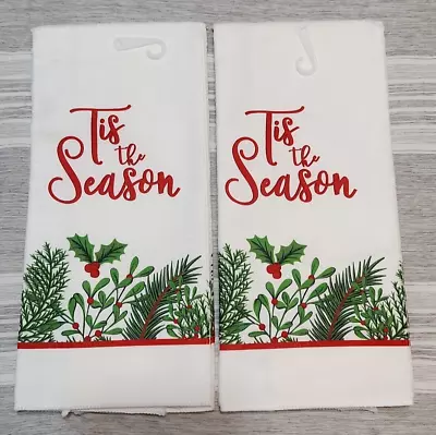 Christmas House Tis The Season Microfiber Kitchen Towel 15  X 25  Set Of 2 NWT • $8.99