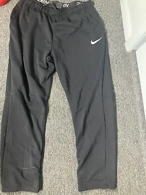 Nike DriFit Black Warmup Pants Swoosh Athletic Brand Gym Track Sweats Size XL • $13