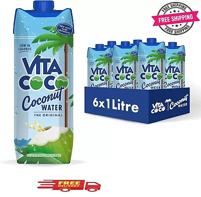 Vita Coco Pure Coconut Water Multipack 1L X 6 Naturally Hydrating Packed • £13.99