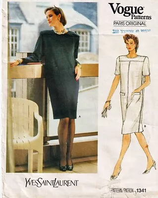 Vogue Paris Original 1341 ©1980's YVESSAINTLAURENT Misses Dress Size 8 FF • $14.88