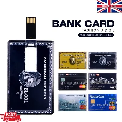 American Express HSBC Credit Card USB 16GB 32 64GB 2.0 Flash Drive Memory Stick • £4.99