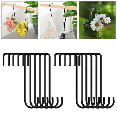 16Pcs Fence Hooks Heavy Duty Over Door Hooks Stainless Steel Plant Hanger Garden • £3.75