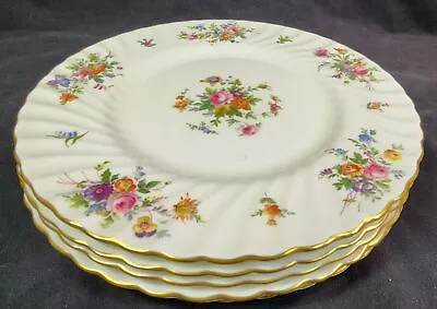 ONE Minton China MARLOW Dinner Plates 10.5  Globe Stamp England Handpainted MINT • $19.45