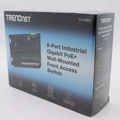 TRENDnet 8 Port PoE+ Wall Mounted Front Access Ethernet Switch • $209.99