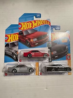 3- Hot Wheels  '89 Mercedes-Benz 560 SEC AMG Red Black & Silver • $3.99