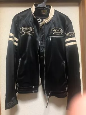 VANSON Single Riders Jacket JKT Black Rare Model Vintage Wear Size L • $255.99