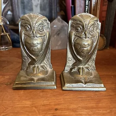 Art Deco Brass Owl Bookends  • $75