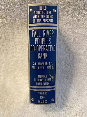 Vintage METAL BOOK BANK Fall River Peoples Co-Operative Bank Fall River Mass. • $69.99