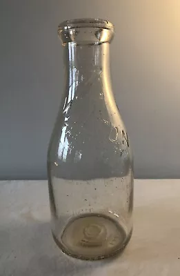 Vintage Wilton Farm Dairy Glass Quart Milk Bottle - Baltimore MD • $12.50