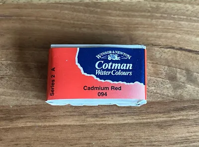 £4.25 • Buy Winsor & Newton Cotman Watercolour Paint Whole Full Pan Cadmium Red 094