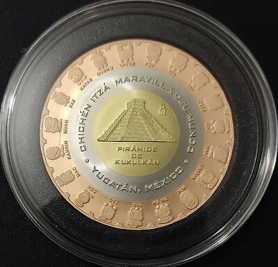 MEXICO Mint MAYAN PYRAMID & Numerology TRIMETALLIC Piece PROOF In Capsule Rare • $128.88