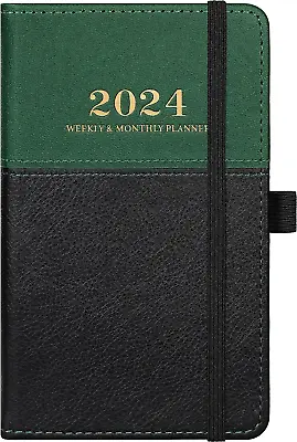 2024 Pocket Planner - Pocket Calendar 2024 Weekly Monthly Planner From Green • $16.60