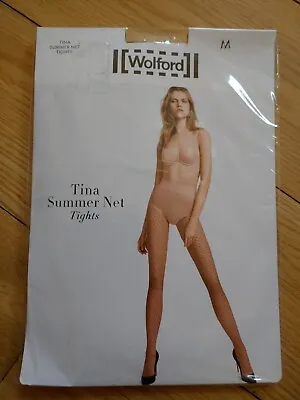 £9.99 • Buy Wolford Tina Summer Net Fishnet Tights Gobi NEW