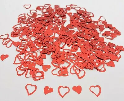 Red Heart Confetti Wedding Table Decoration Sprinkles Sparkle Scatter Party (G) • £2.39