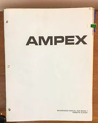 Ampex Micro 7 Cassette Player / Reocorder Service Manual *Original* • $19.97