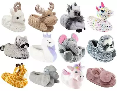 Womens Novelty Slippers 3D Soft Comfy Character Animal Unicorn House Slipper • $46.19