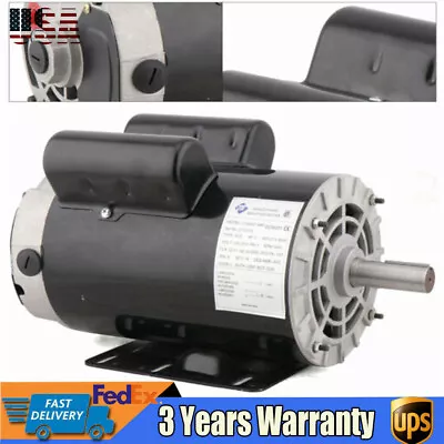 $255 • Buy 5 HP Air Compressor Duty Electric Motor 3450RPM Single Phase 7/8  Shaft 4.6KW