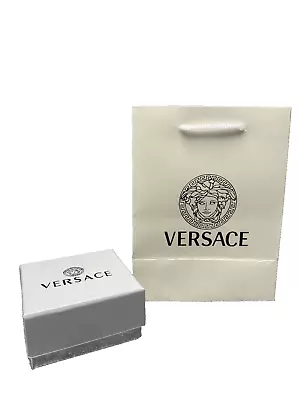 NEW Versace 3”x3  Black Logo White Gift Box Velvet Cushion Whole Set • $15.70