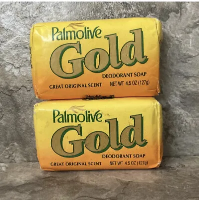 Lot Of 2 Vintage Palmolive Colgate Gold Soap Bar Deodorant 4.5 Oz New • $21.95