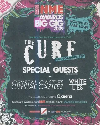 £5.99 • Buy (nmem9) Advert/poster 11x9  Big Gig 09 - The Cure - Crystal Castles - White Lies