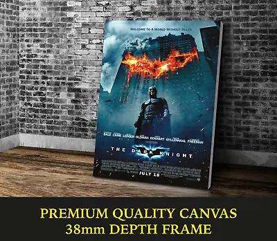 Batman The Dark Knight Classic Movie Large CANVAS Art Print Gift A0 A1 A2 A3 A4 • £20.66