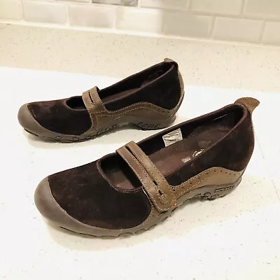 Merrell Plaza Bandeau Espresso Suede Leather Mary Jane Comfort Shoes Size 8.5 • $25.64