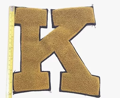 Vintage Varsity Letter Letterman Jacket Patch K Brownish Gold • $14