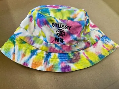 STUSSY BUCKET HAT One Size Tie Dye Rainbow Excellent Condtion FREE POST Vintage • $21