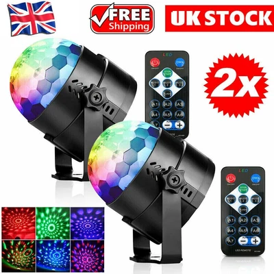 £15.50 • Buy 2Pcs Party Magic Ball Light LED Disco RGB Rotating Club DJ Stage Lights +Remote