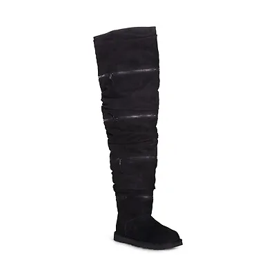 Ugg Classic Ultra Ultra Tall Black Suede Zipper Women's Boots Size Us 9/uk 7 New • $350.99
