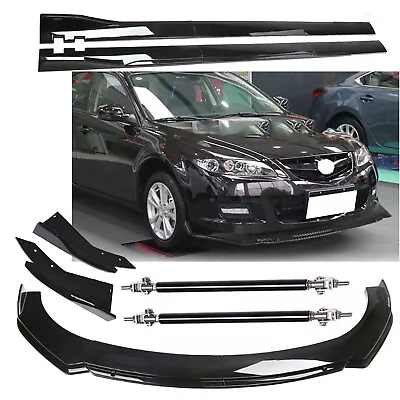 Glossy Black For 2004-21 Mazda 2 3 5 Front Bumper Lip Body Kit Spoiler Splitter • $129.99