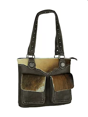 Montana West Trinity Ranch Hair-On Leather Trim Shoulder Tote Bag • $89.99