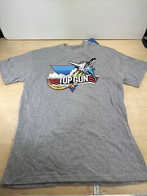 New Top Gun F-16 Jet Vintage 1986 Gray Mens T-Shirt Size M • $12.59