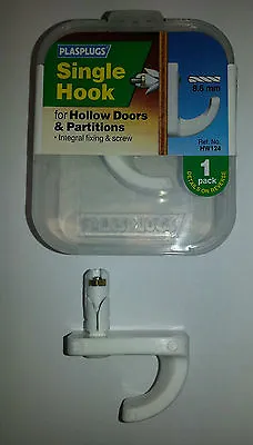 Plasplugs Hollow Door Hooks Single & Double  Hollow Door Fixings • £3.99
