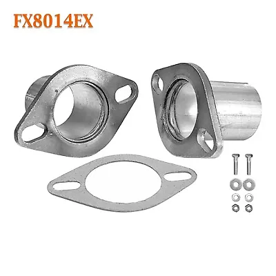 FX8014EX 1 3/4  ID Universal QuickFix Exhaust Oval Flange Repair Pipe Kit Gasket • $23.38