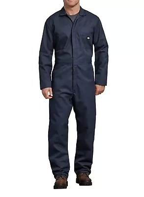 Dickies Mens Sz Large Reg Navy Deluxe Blended  Workwear Jumpsuit Coveralls • $77.54