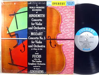 EVEREST BELOCK 1959 Hindemith JOSEPH FUCHS Violin Concerto GOOSSENS LPBR-6040 EX • $19