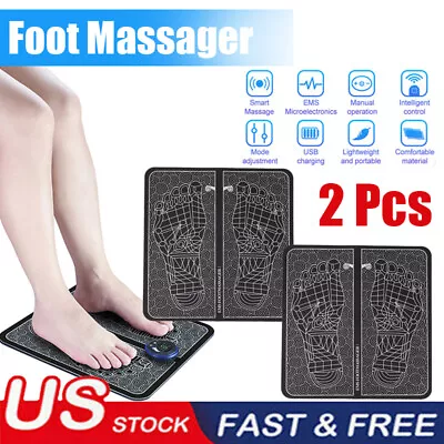 2X Portable Electric Foot Massager Pad Blood Circulation Leg Muscle Stimulator • $10.95