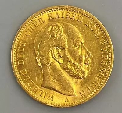 1873 A Prussia Germany Gold 20 Mark Coin .2305AGW AU L18467 • $560