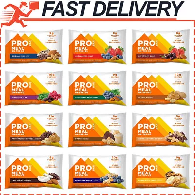 PROBAR Meal Bar 12 Flavor Variety Pack Natural Energy Non-GMO Gluten-Free 3oz • $40.04