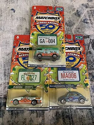 Lot Of (3) Matchbox Across America Massachusetts Georgia Florida • $19.99