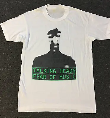 Vtg Talking Heads Band Fear Of Music Cotton White Full Size Unisex Shirt MM172 • $21.84