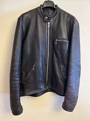 Vintage Vanson Comp. Weight Dark Brown Leather Motorcycle Jacket Size 44 EUC • $499.99