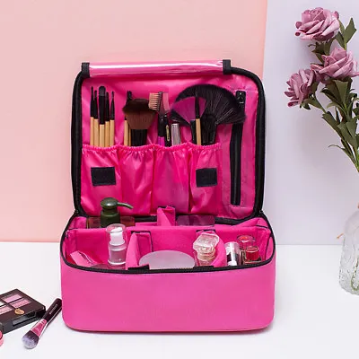 Women Makeup Bag Cosmetic Case Storage Handle Travel Organizer Bags Artist Kit • $12.21