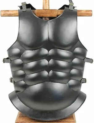 Medieval Warrior Roman Conqueror Muscle Body Armor Cuirass Flat Black • $109.99