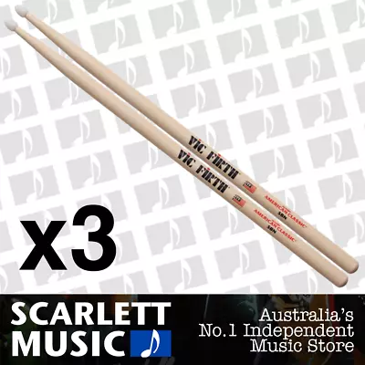 3x Vic Firth American Classic 5BN Nylon Tip Drumsticks ( 5B / 5-B Drum Sticks ) • $93.95